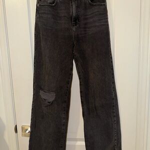 Garage Black Wide Leg Jeans Size 3 Distressed Denim